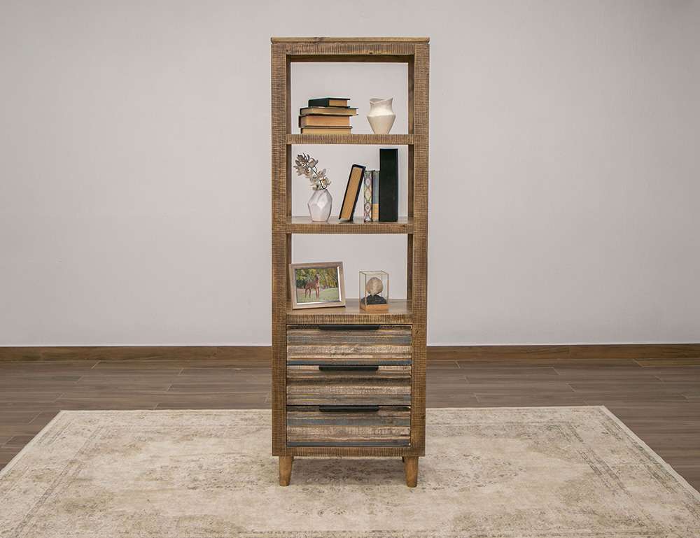 IFD - Tiza - 3 Drawers, Bookcase Blue - IFD1982BKSBL veiw 2