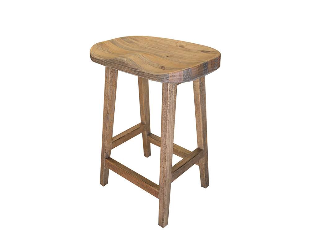 IFD - Tulum - 24in Wooden Stool - IFD6221STL24 veiw 1
