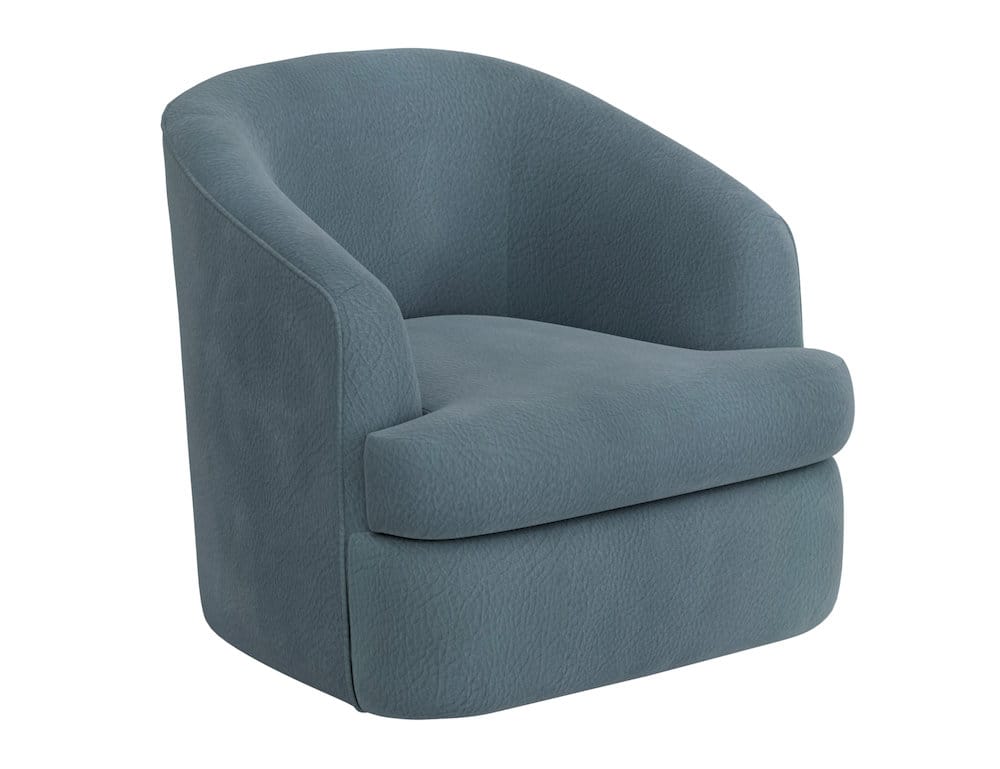 IFD  - Tumbi  - Wooden Frame & Metal Base, 360 Degree Swivel Accent Chair  - Blue  - IUP854-ACH-233 view 1