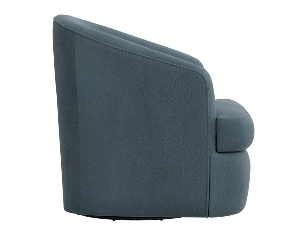 IFD  - Tumbi  - Wooden Frame & Metal Base, 360 Degree Swivel Accent Chair  - Blue  - IUP854-ACH-233 view 3