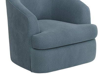 IFD  - Tumbi  - Wooden Frame & Metal Base, 360 Degree Swivel Accent Chair  - Blue  - IUP854-ACH-233 view 6