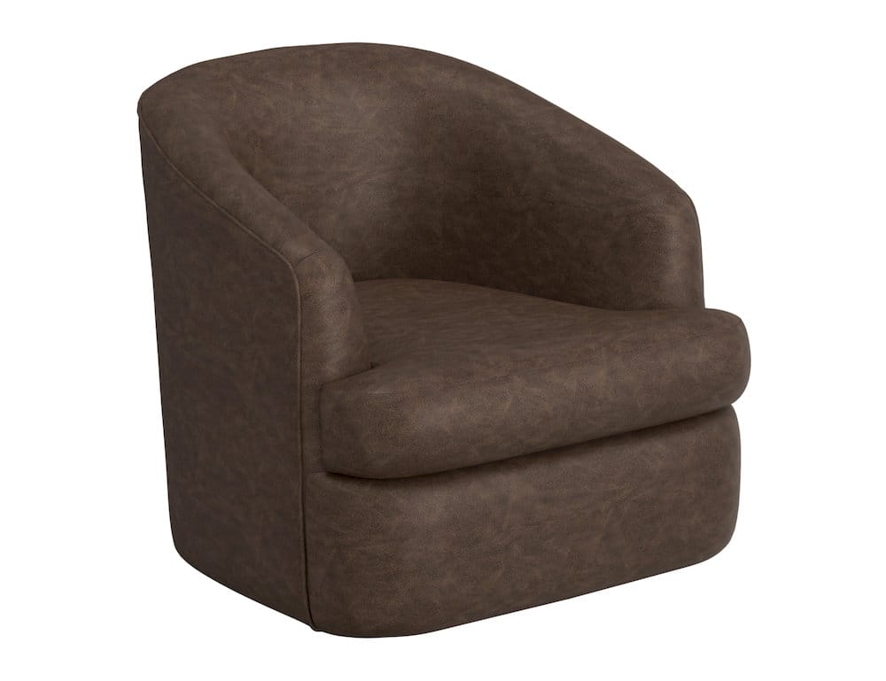 IFD  - Tumbi  - Wooden Frame & Metal Base, 360 Degree Swivel Accent Chair  - Brown  - IUP854-ACH-212 view 1