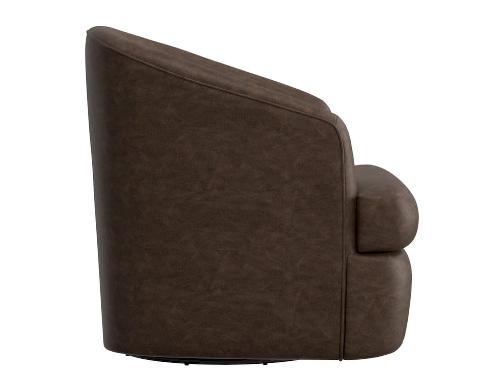 IFD  - Tumbi  - Wooden Frame & Metal Base, 360 Degree Swivel Accent Chair  - Brown  - IUP854-ACH-212 view 3