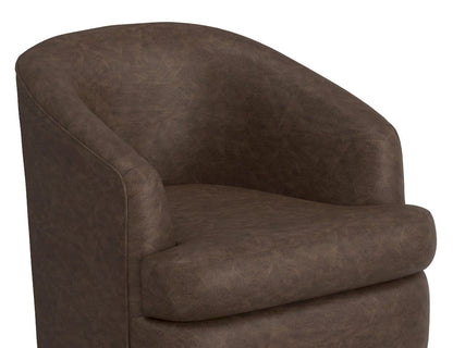 IFD  - Tumbi  - Wooden Frame & Metal Base, 360 Degree Swivel Accent Chair  - Brown  - IUP854-ACH-212 view 5