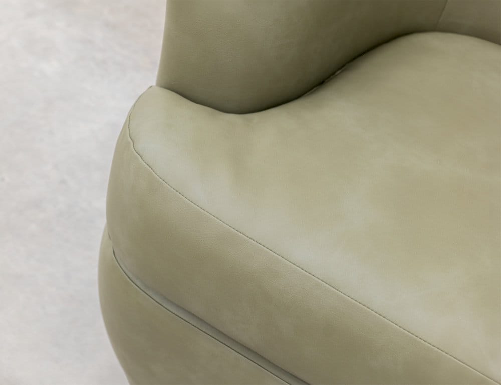 IFD  - Tumbi  - Wooden Frame & Metal Base, 360 Degree Swivel Accent Chair  - Green  - IUP854-ACH-232 view 6