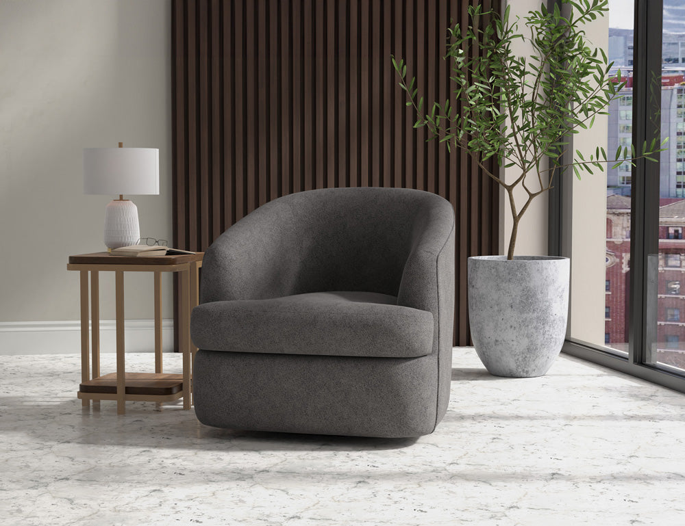 IFD - Tumbi - Wooden Frame & Metal Base, 360 Degree Swivel Accent Chair - IUP854-ACH-121 view 2