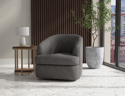 IFD - Tumbi - Wooden Frame & Metal Base, 360 Degree Swivel Accent Chair - IUP854-ACH-121 view 2