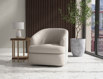 IFD - Tumbi - Wooden Frame & Metal Base, 360 Degree Swivel Accent Chair - IUP854-ACH-161 view 2