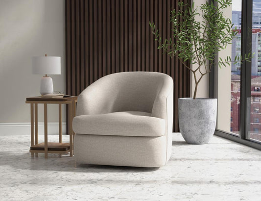 IFD - Tumbi - Wooden Frame & Metal Base, 360 Degree Swivel Accent Chair - IUP854-ACH-161 view 2