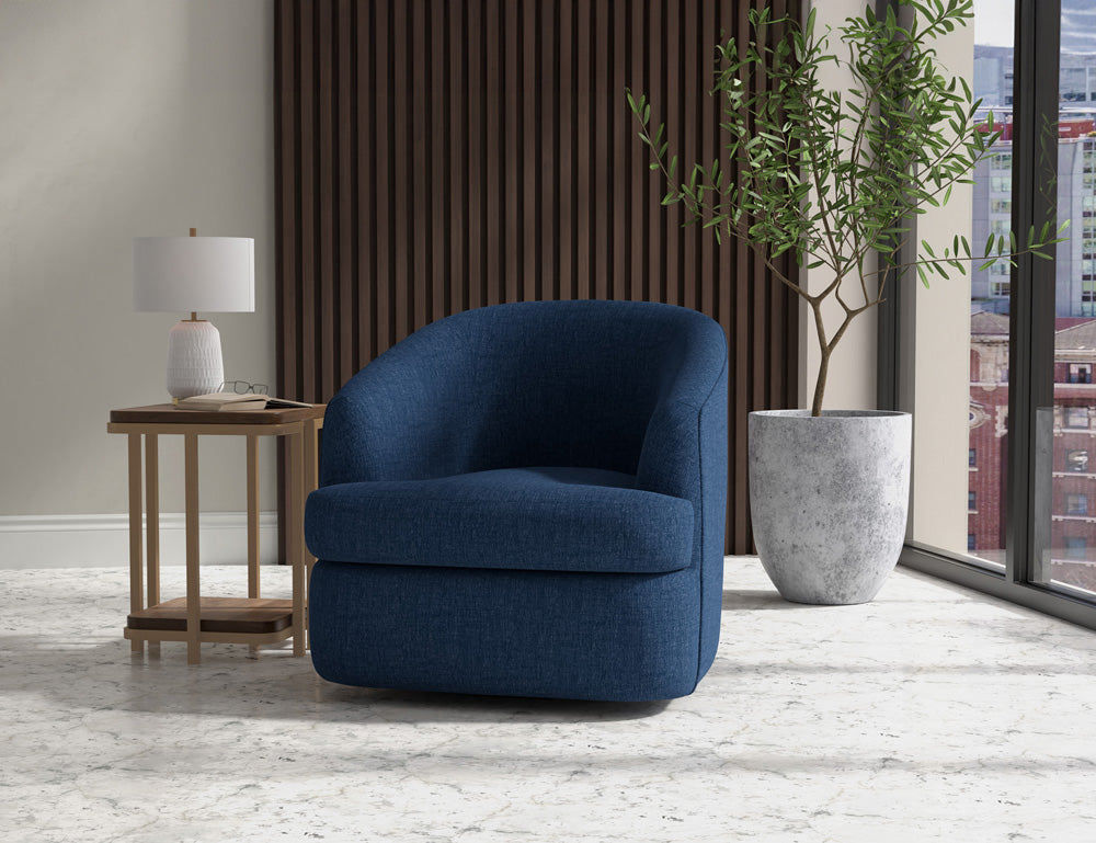IFD - Tumbi - Wooden Frame & Metal Base, 360 Degree Swivel Accent Chair - IUP854-ACH-221 view 2