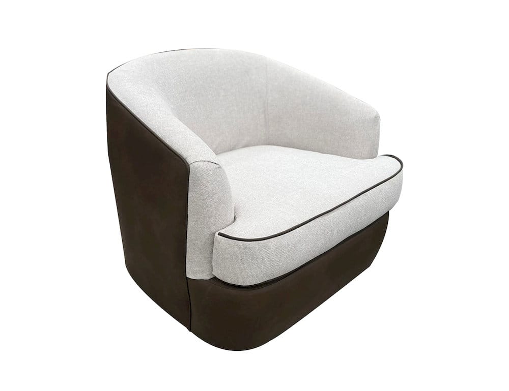 IFD  - Tumbi  - Wooden Frame & Metal Base Accent Chair  - Ivory/Brown  - IUP854-ACH-261 view 1