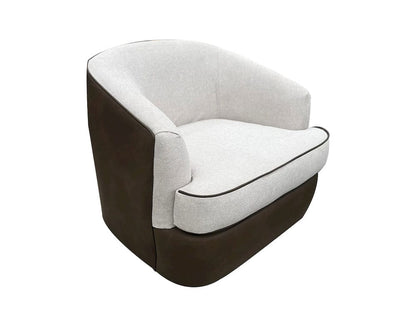 IFD  - Tumbi  - Wooden Frame & Metal Base Accent Chair  - Ivory/Brown  - IUP854-ACH-261 view 1