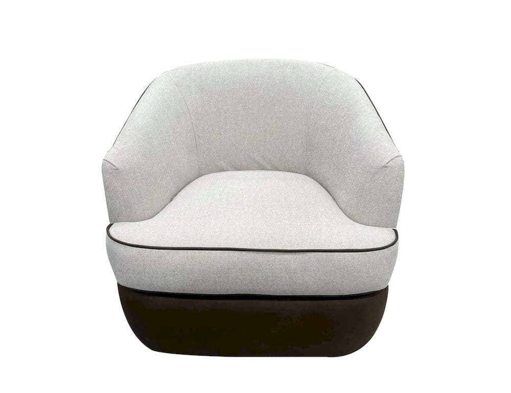 IFD  - Tumbi  - Wooden Frame & Metal Base Accent Chair  - Ivory/Brown  - IUP854-ACH-261 view 2