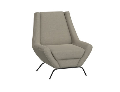 IFD  - Tyne  - Wooden Frame & Metal Base, Almond Gray Armchair  - Gray/Black  - IUP331-ACH-151 view 1