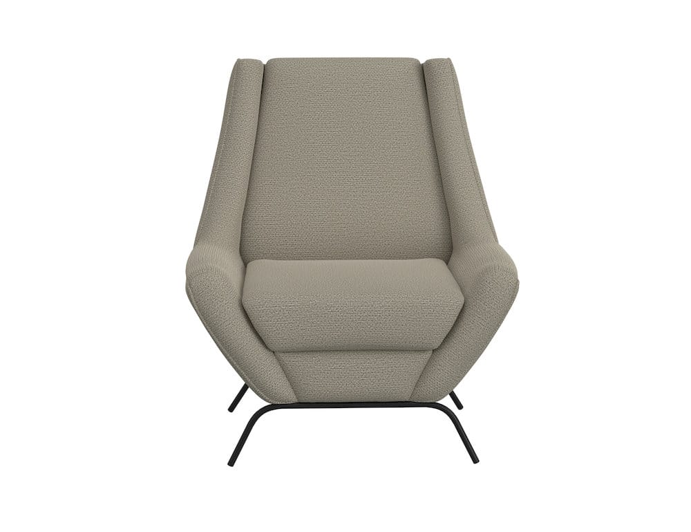 IFD  - Tyne  - Wooden Frame & Metal Base, Almond Gray Armchair  - Gray/Black  - IUP331-ACH-151 view 2