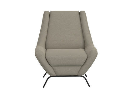 IFD  - Tyne  - Wooden Frame & Metal Base, Almond Gray Armchair  - Gray/Black  - IUP331-ACH-151 view 2