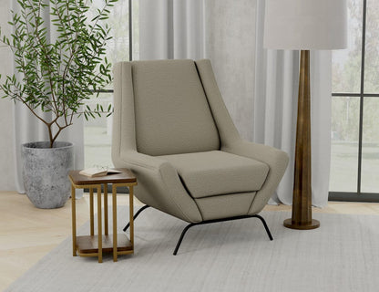 IFD  - Tyne  - Wooden Frame & Metal Base, Almond Gray Armchair  - Gray/Black  - IUP331-ACH-151 view 3