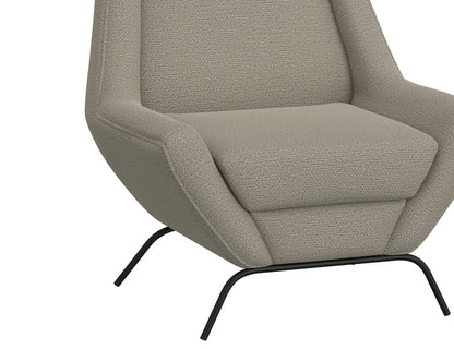 IFD  - Tyne  - Wooden Frame & Metal Base, Almond Gray Armchair  - Gray/Black  - IUP331-ACH-151 view 4