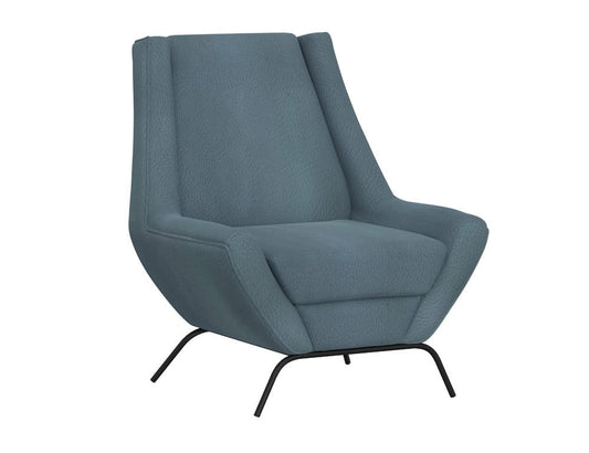 IFD  - Tyne  - Wooden Frame & Metal Base, Armchair  - Blue  - IUP331-ACH-233 view 1