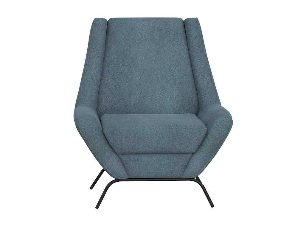 IFD  - Tyne  - Wooden Frame & Metal Base, Armchair  - Blue  - IUP331-ACH-233 view 2