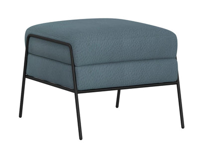 IFD  - Tyne  - Wooden Frame & Metal Base, Footstool, Ottoman  - Blue  - IUP331-OTT-233 view 1