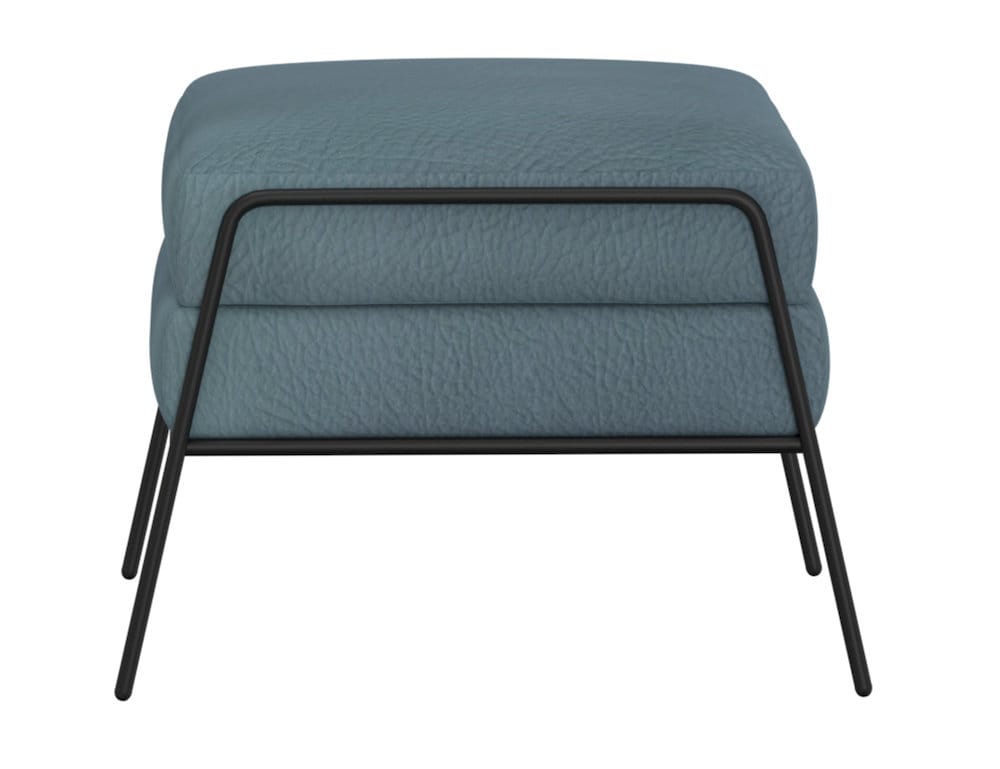 IFD  - Tyne  - Wooden Frame & Metal Base, Footstool, Ottoman  - Blue  - IUP331-OTT-233 view 2