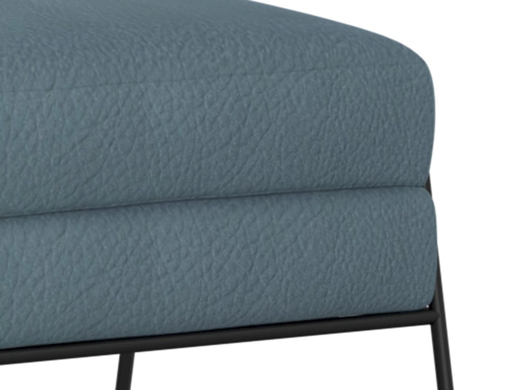 IFD  - Tyne  - Wooden Frame & Metal Base, Footstool, Ottoman  - Blue  - IUP331-OTT-233 view 4