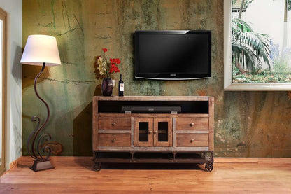 IFD - Urban Gold 62in TV Stand w/2 Glass doors, 4 Drawers - IFD560STAND-62 veiw 1