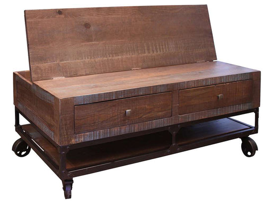 IFD - Urban Gold Lift Top Cocktail Table w/2 Drawers & Wheels - IFD560CKTL veiw 1