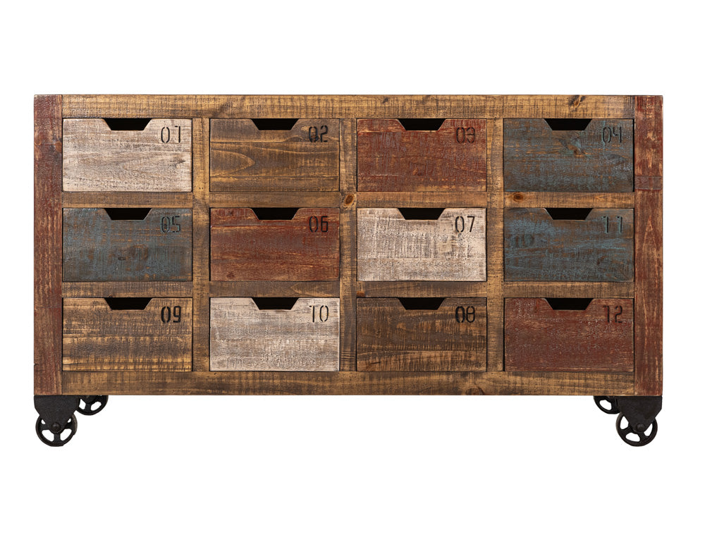 IFD - Urban Multicolor Console w/12 Numbered Drawers, Multi-Color Finish - IFD965CONS-MD view 1