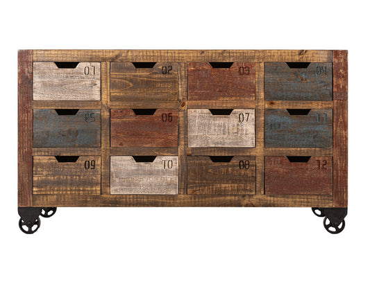 IFD - Urban Multicolor Console w/12 Numbered Drawers, Multi-Color Finish - IFD965CONS-MD view 1