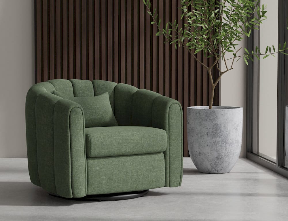 IFD  - Viera  - Wooden Frame & Metal Base, 360 Degree Swivel Glider  - Green  - IUP515-ACH-111 view 4