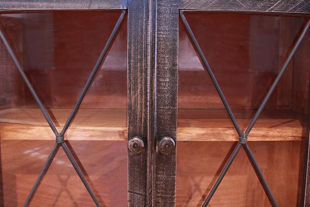 IFD - Vintage Black 70in Console 3 Drawers, 4 Doors - Charcoal Finish - IFD974CONS veiw 3