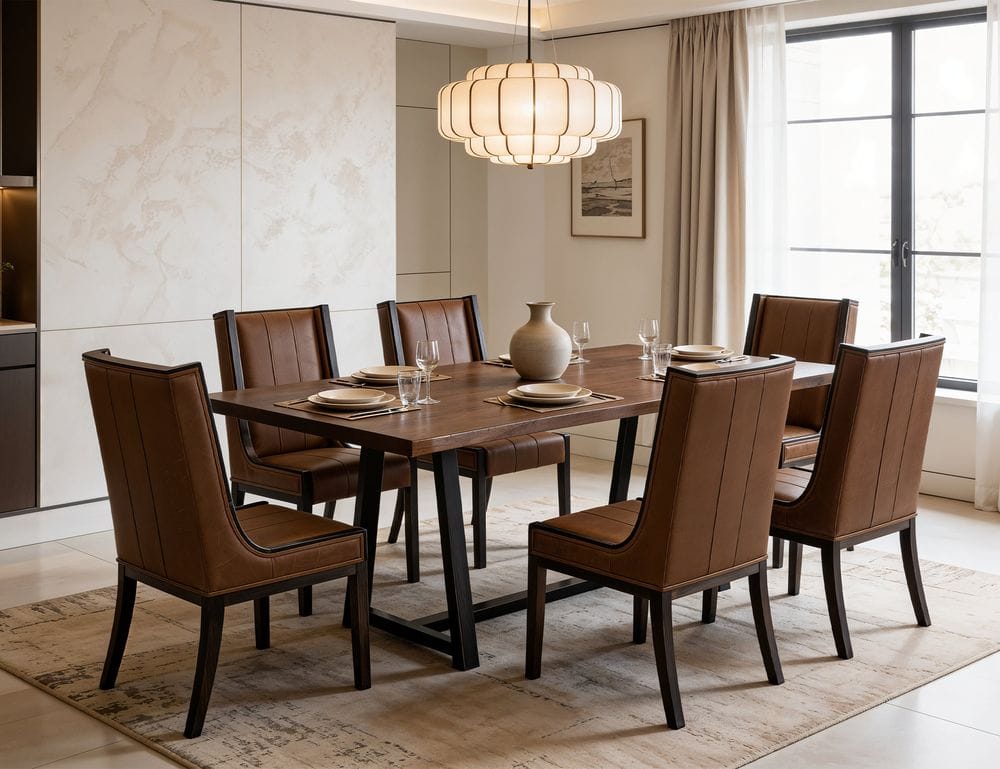 IFD - Walnut - Upholstered Chair (100% Leather) in Brown (Set of 2) - IFD3422CHU view 3