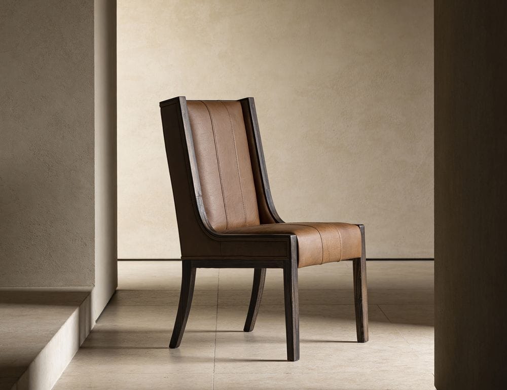 IFD - Walnut - Upholstered Chair (100% Leather) in Brown (Set of 2) - IFD3422CHU view 4
