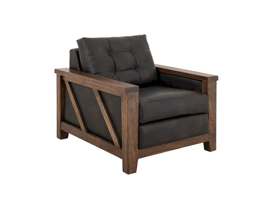 IFD  - Walnut  - Wooden Frame & Base, Armchair  - Brown/Black  - IUP342-ACH-216 view 1