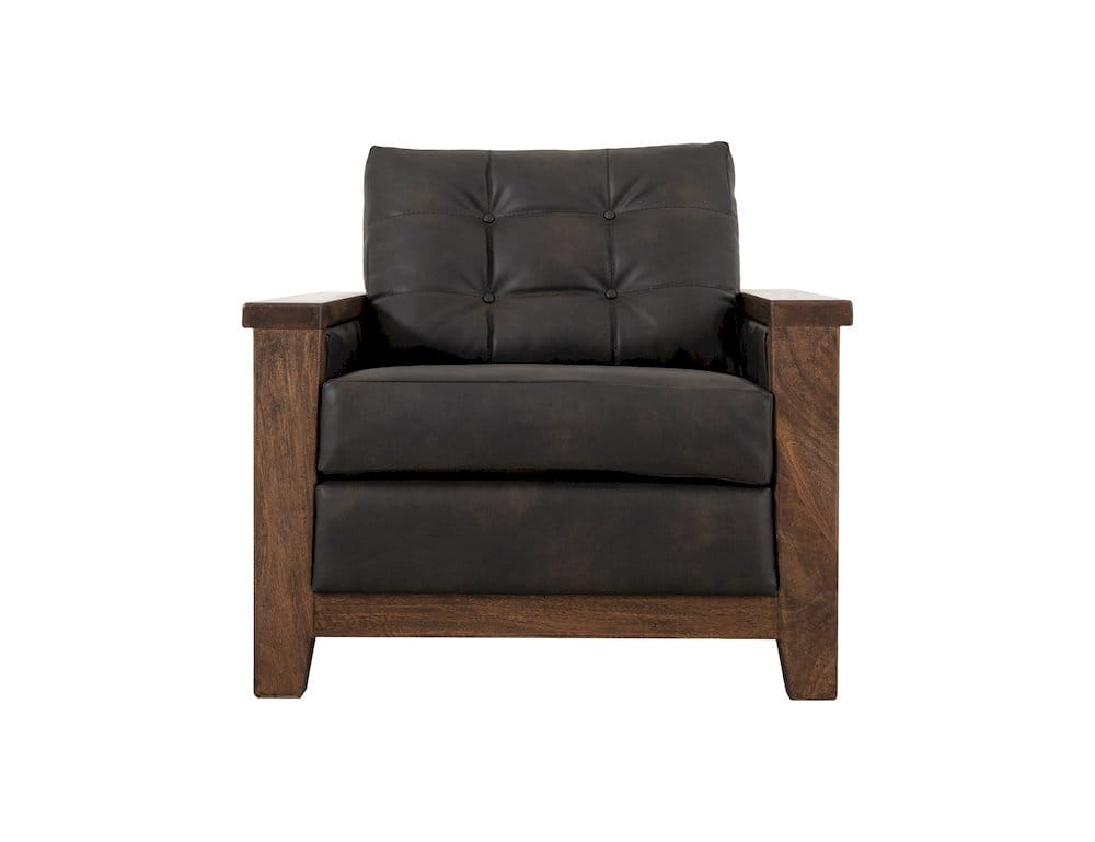 IFD  - Walnut  - Wooden Frame & Base, Armchair  - Brown/Black  - IUP342-ACH-216 view 2