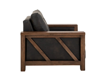 IFD  - Walnut  - Wooden Frame & Base, Armchair  - Brown/Black  - IUP342-ACH-216 view 3