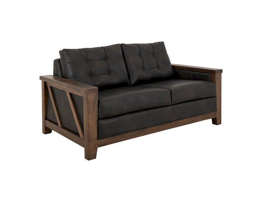 IFD  - Walnut  - Wooden Frame, Upholstered Loveseat  - Brown/Black  - IUP342-LOV-216 view 1