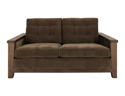 IFD - Walnut - Wooden Frame, Upholstered Loveseat in Deep Forest Brown - IUP342-LOV-182 view 2