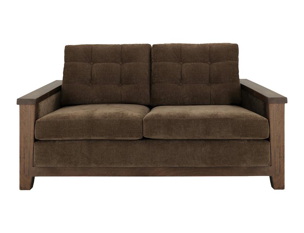 IFD - Walnut - Wooden Frame, Upholstered Loveseat in Deep Forest Brown - IUP342-LOV-182 veiw 2