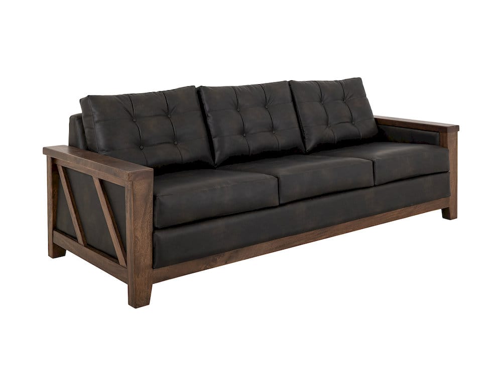 IFD  - Walnut  - Wooden Frame, Upholstered Sofa  - Brown/Black  - IUP342-SOF-216 view 1