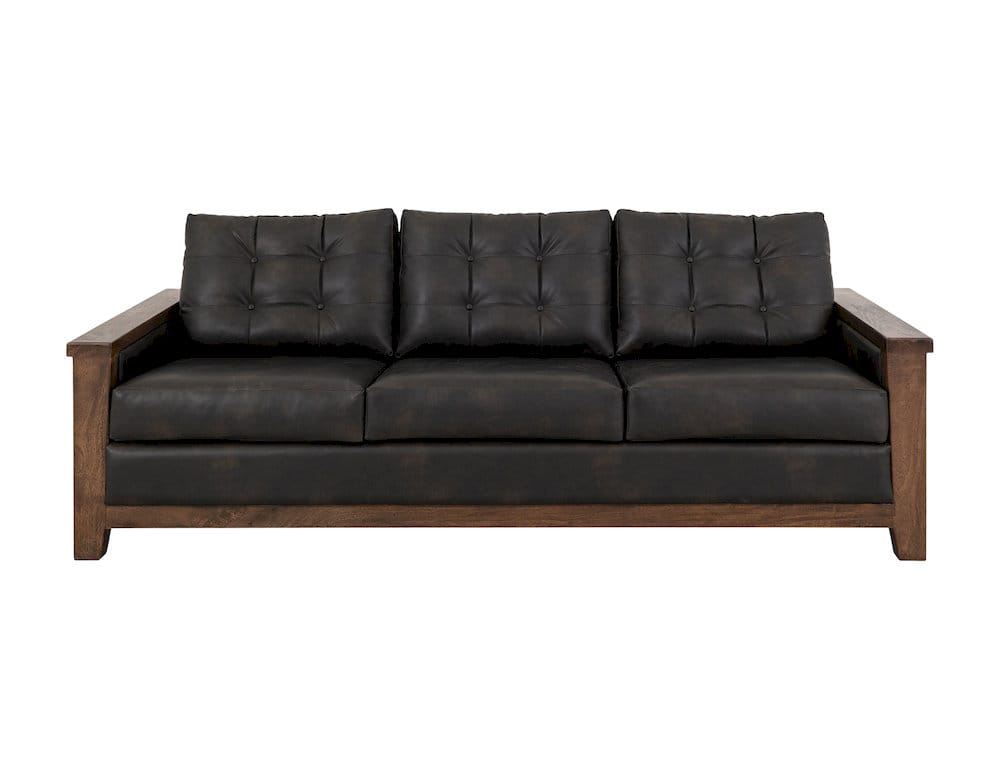 IFD  - Walnut  - Wooden Frame, Upholstered Sofa  - Brown/Black  - IUP342-SOF-216 view 2