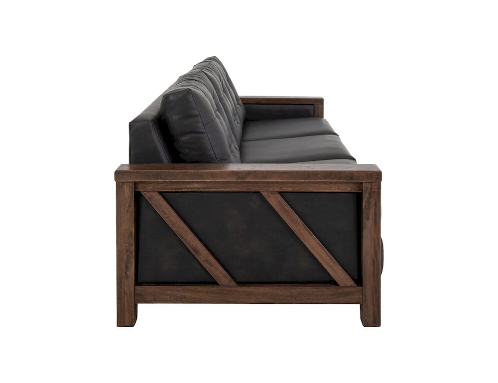 IFD  - Walnut  - Wooden Frame, Upholstered Sofa  - Brown/Black  - IUP342-SOF-216 view 3