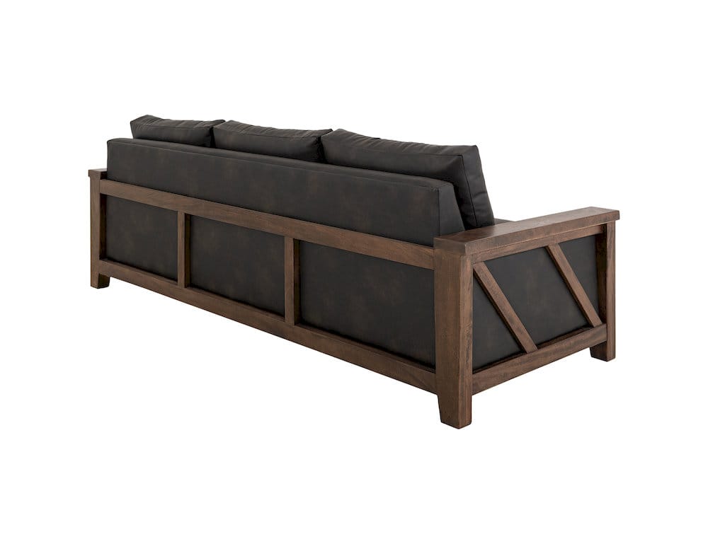 IFD  - Walnut  - Wooden Frame, Upholstered Sofa  - Brown/Black  - IUP342-SOF-216 view 4