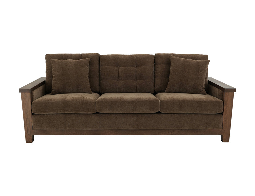 IFD - Walnut - Wooden Frame, Upholstered Sofa in Deep Forest Brown - IUP342-SOF-182 view 2