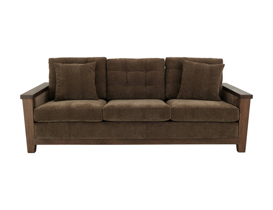 IFD - Walnut - Wooden Frame, Upholstered Sofa in Deep Forest Brown - IUP342-SOF-182 view 2