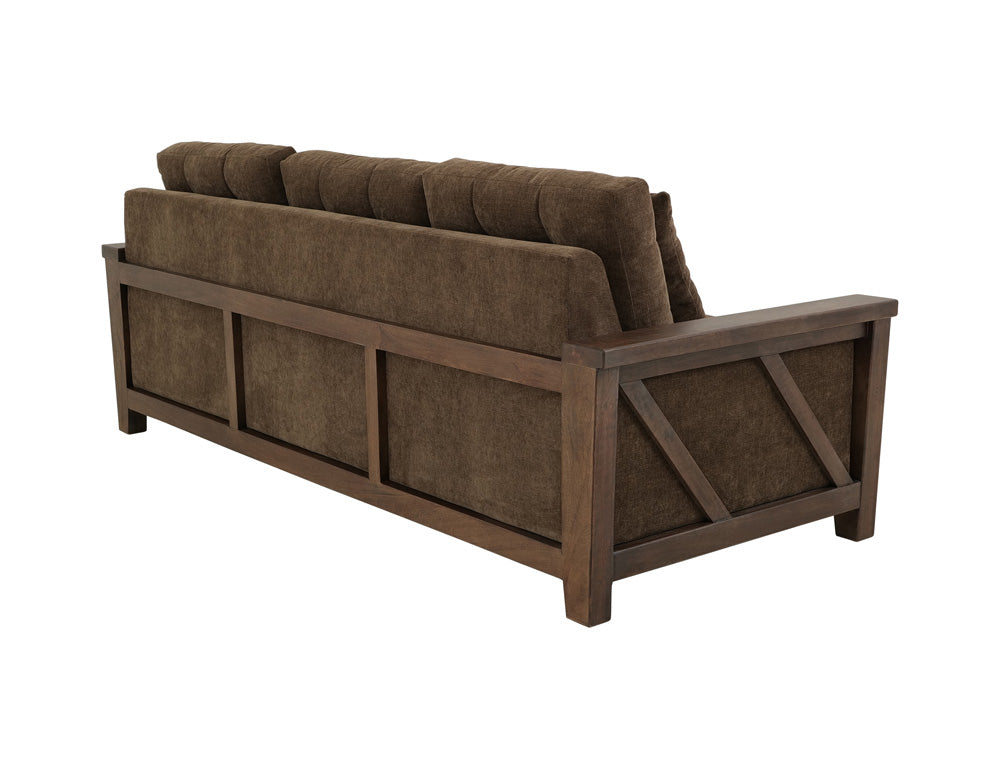 IFD - Walnut - Wooden Frame, Upholstered Sofa in Deep Forest Brown - IUP342-SOF-182 view 3