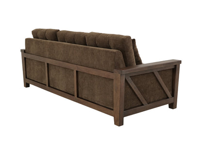 IFD - Walnut - Wooden Frame, Upholstered Sofa in Deep Forest Brown - IUP342-SOF-182 view 3