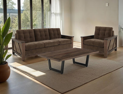 IFD - Walnut - Wooden Frame, Upholstered Sofa in Deep Forest Brown - IUP342-SOF-182 view 4
